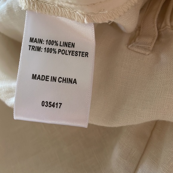 Sussan cream linen wide leg pants 8 - Picture 5 of 6